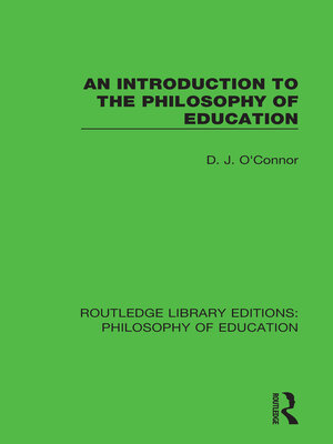 cover image of An Introduction to the Philosophy of Education